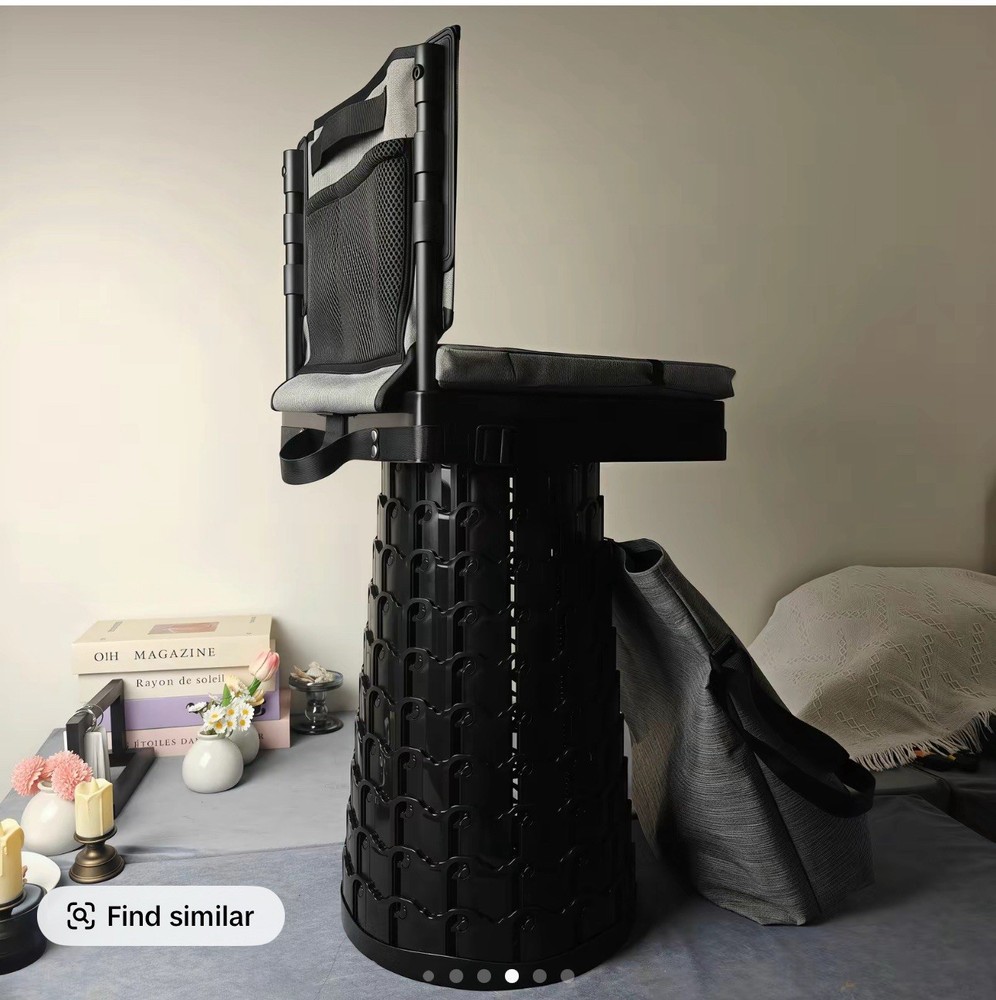 2026 Upgraded Collapsible Stool with Backrest & C