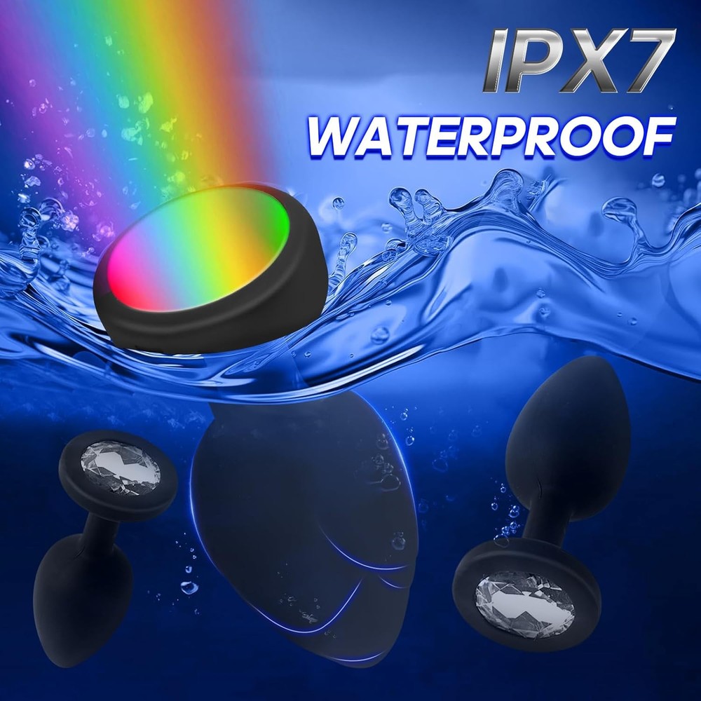 Anal Plug Vibrator with 3Pcs Butt Plug,10 Modes Vibrating Butt Plug - LED Color