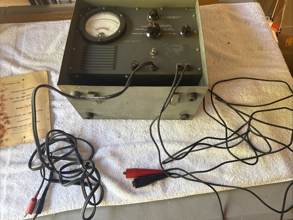 Simpson Electric Test Set: Ignition Coil, Capacitor, Resistor. Model CCR-M