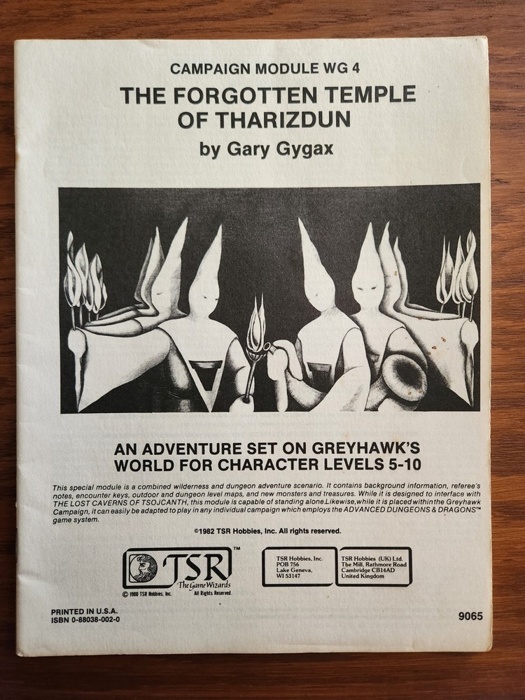 WG4 Forgotten Temple of Tharizdun module D&D TSR Basic Dungeons Dragons BECMI