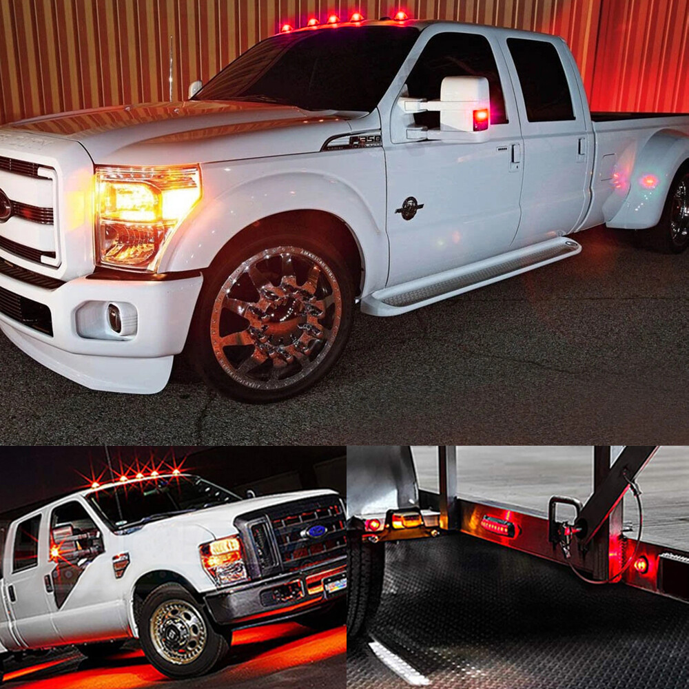 20X 3/4" LED Side Marker Lights Truck Trailer Round Amber Bullet Clearance Lamp