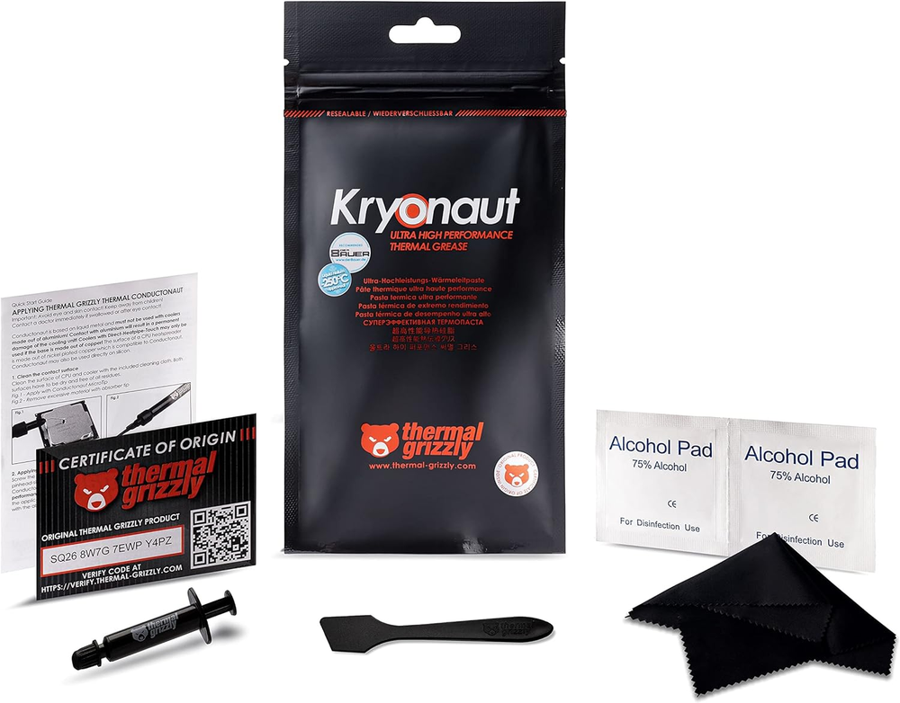 Thermal Grizzly Kryonaut - High Performance Thermal Paste for Cooling Processor
