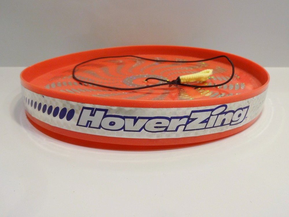 Cool HOVERZING FLYING DISC ON STRING Orange Gyroscopic 9" Overbreak Flip N Flyer