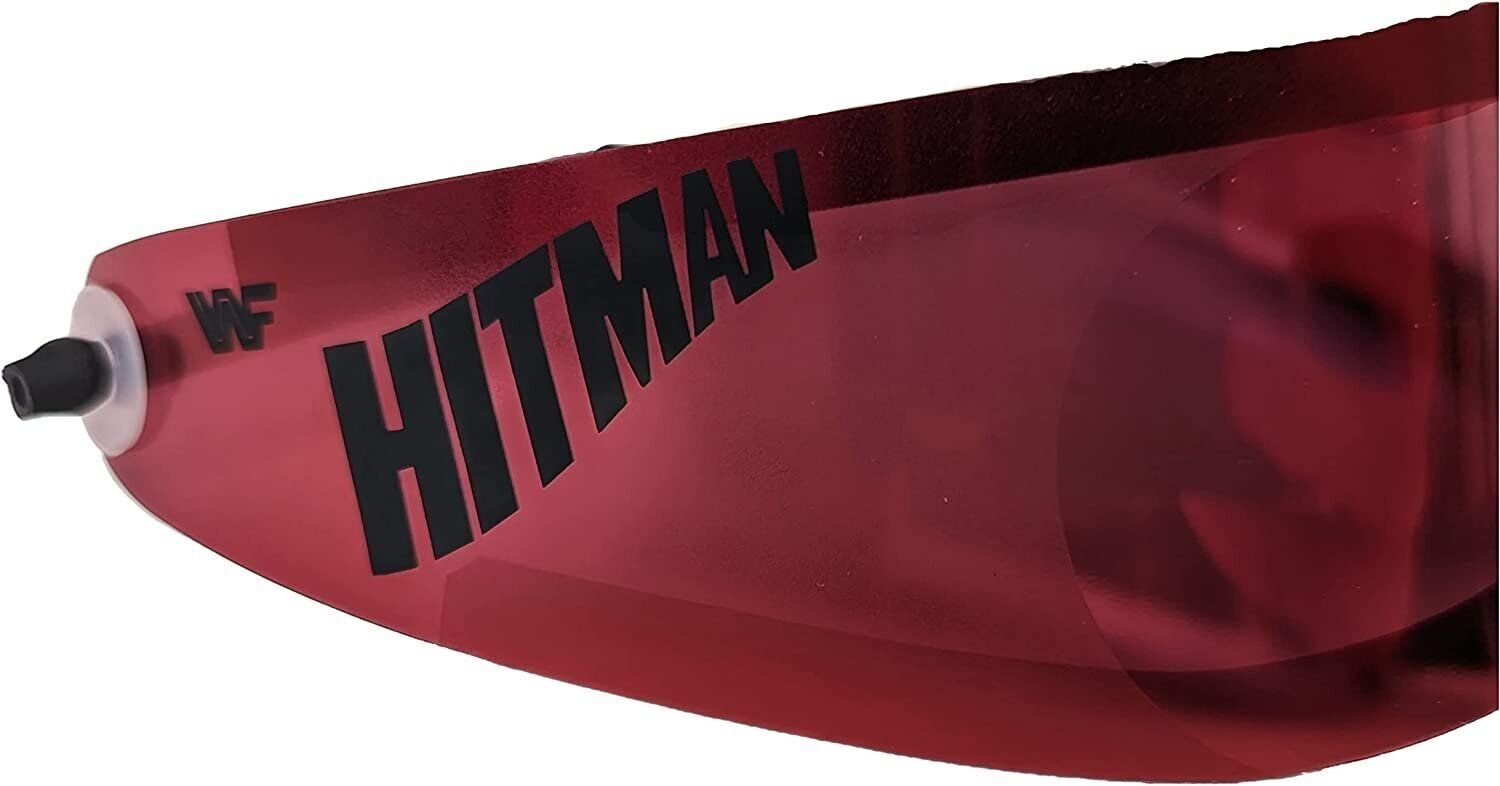 Hitman WWF Logo Pink Bret Hitman Hart Wrap Around Shades Sunglasses