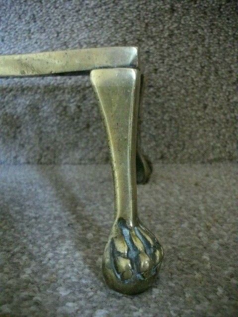 Brass trivet stand with strolling Tiger c1880