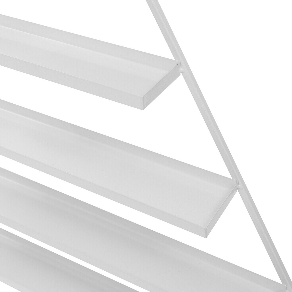 5-Tier Wall-Mounted Triangle Nail Polish Display Rack Set - White