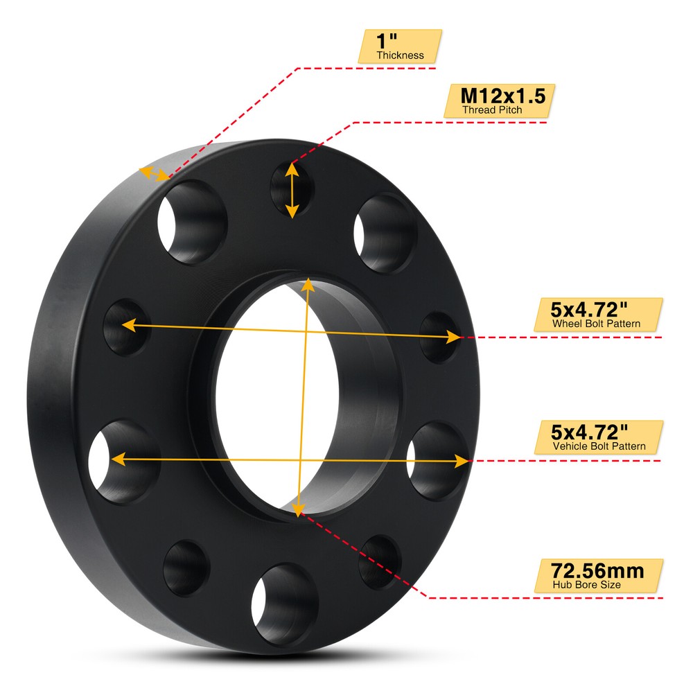 2pcs 25mm 5x120 Wheel Spacers 12x1.5 Studs 72.56mm for BMW E28 E34 E36 E46 E90