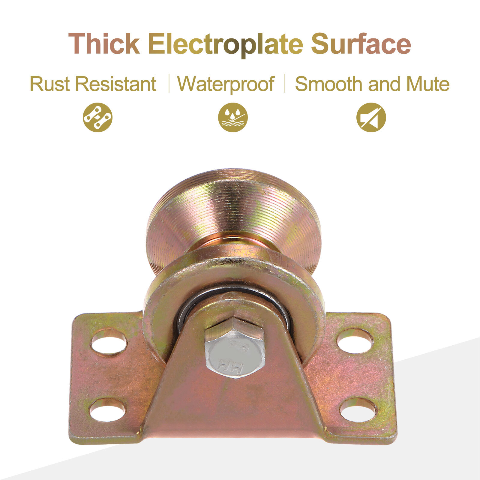 8pcs 1.2" V Groove Wheel Sliding Gate Caster, Rigid Caster Wheels with Bracket