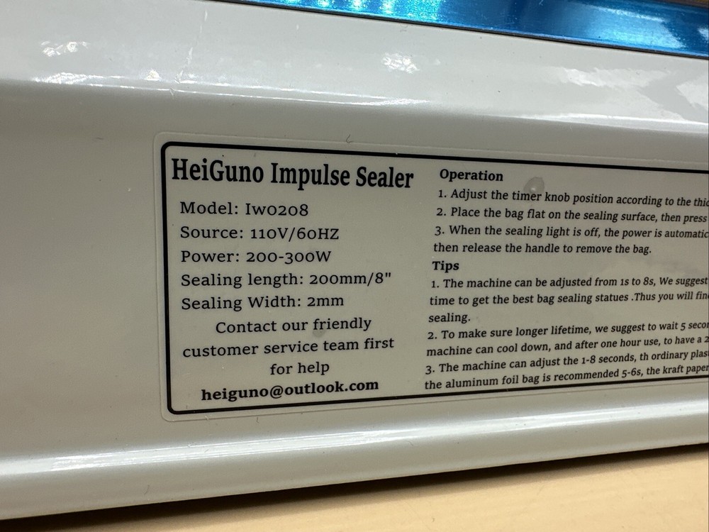 Heiguno Impulse Sealer 8”