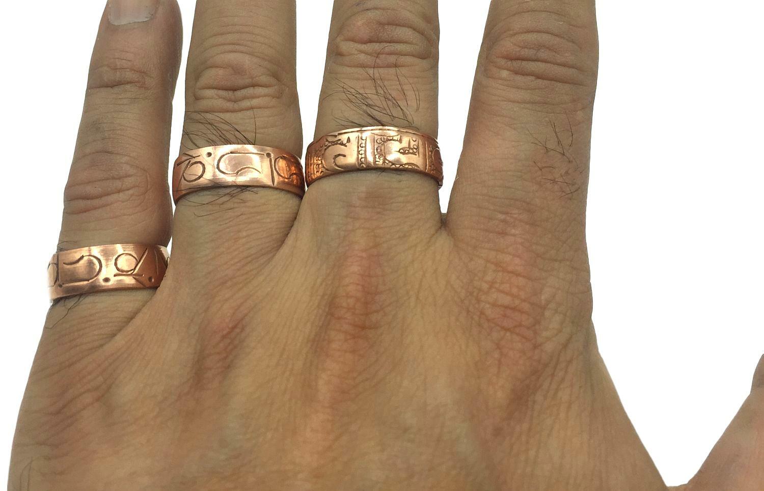 3 Hand Forged Copper Rings Set. 100% Pure Raw Copper Healing Medicine Ring.