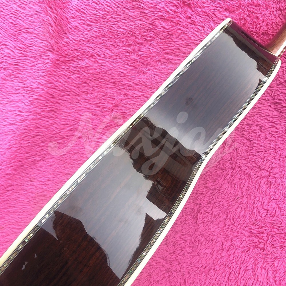 39" Solid Cedar OOO Type Acoustic Guitar Abalone Inlays Ebony Fingerboard