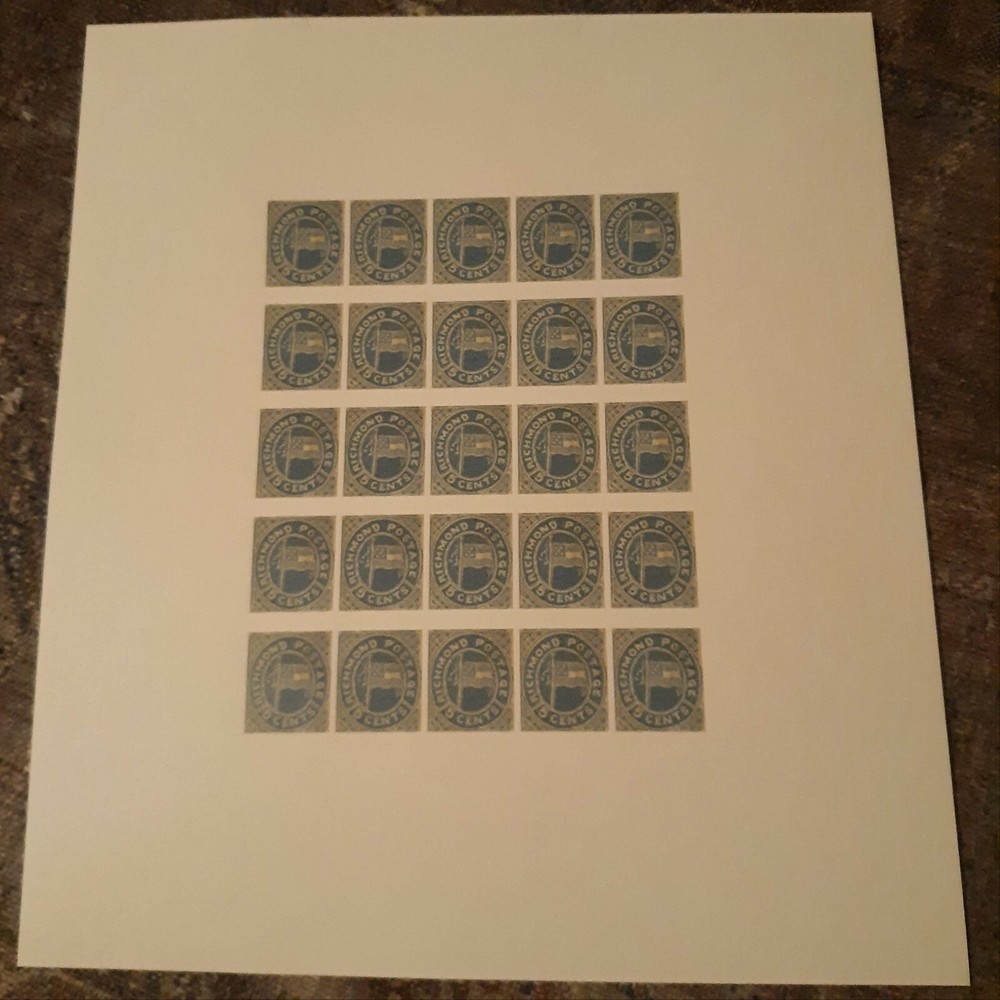 Confederate Facsimile Lithograph Reproduction Sheets 7 Different