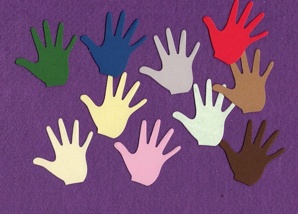 HAND PRINT medium die cuts scrapbook cards
