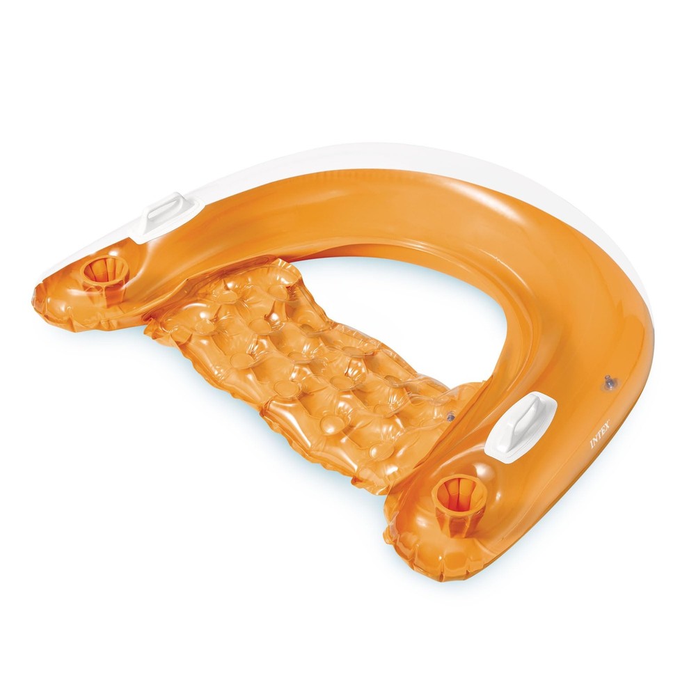 Intex Sit N Float Inflatable Lounge Pool Float with Cup Holders and Backrest