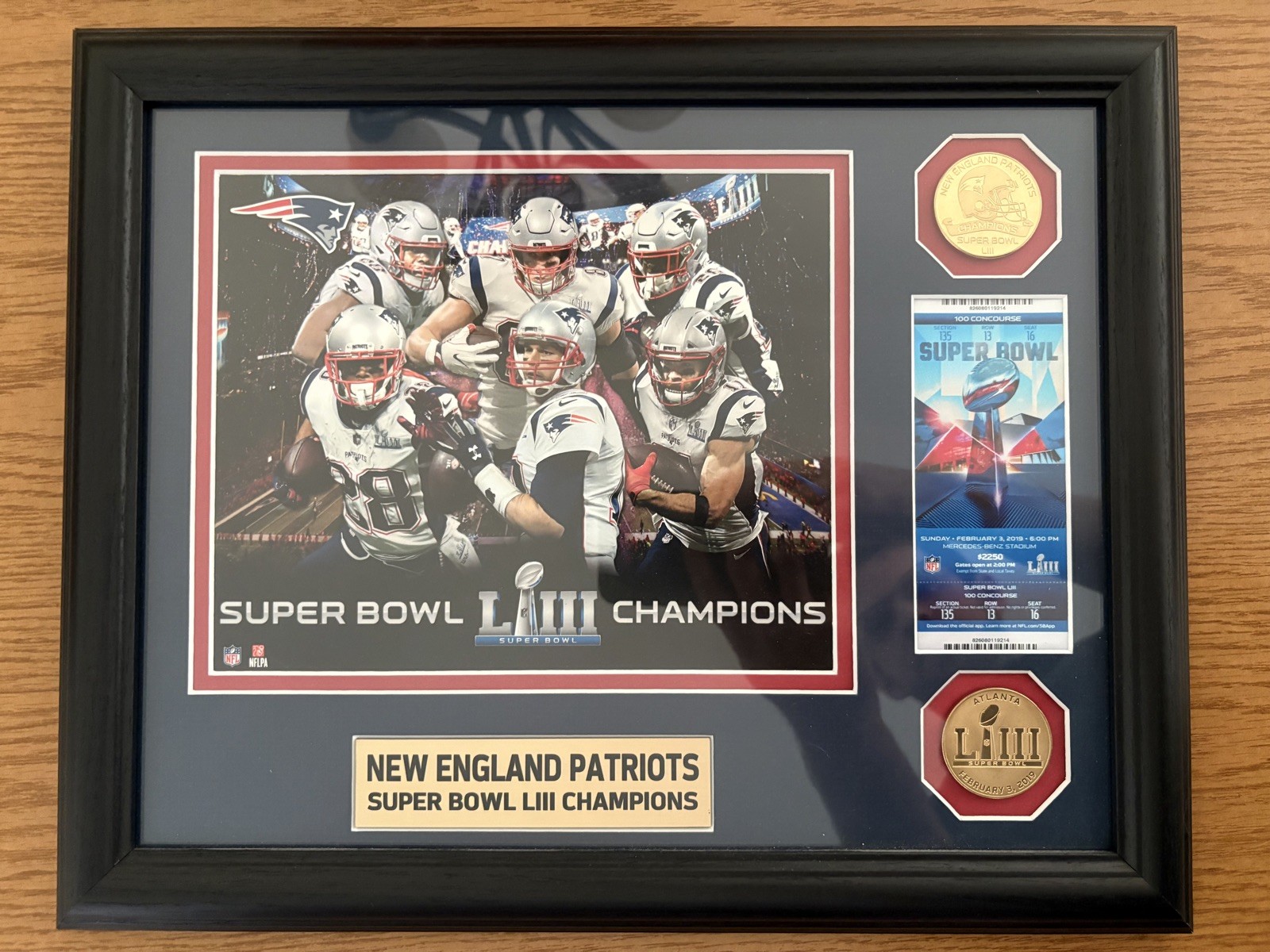 New England Patriots Super Bowl LIII Reprint Ticket Plaque Officially Licensed