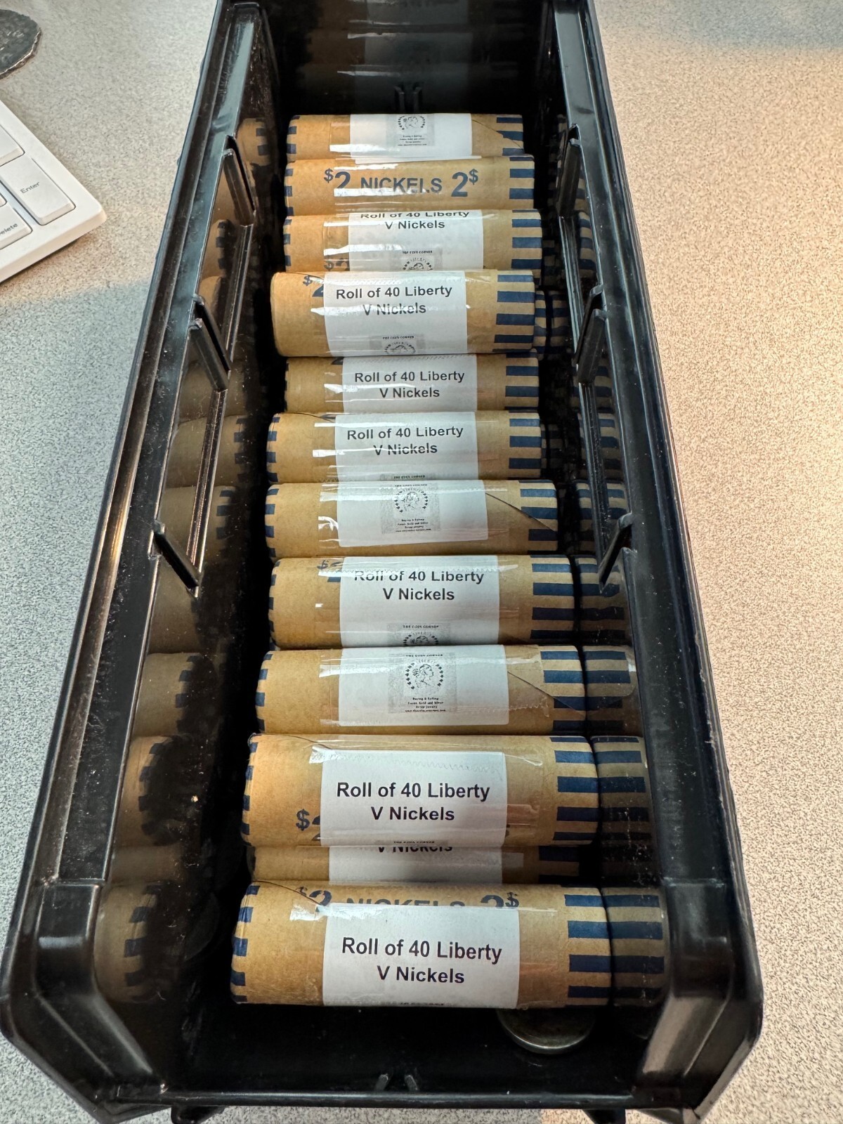 Roll of Liberty V Nickels with Dates 40 Coins Circulated 1883-1912