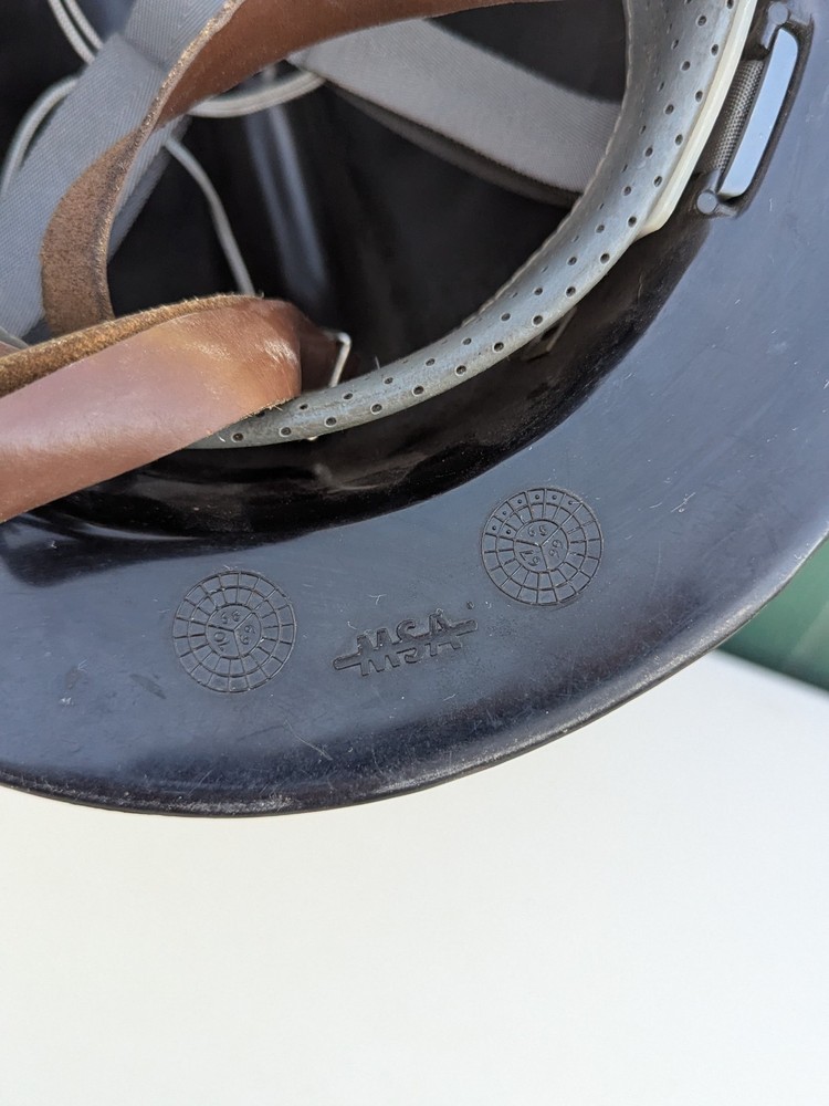 Firefighter Fireman's Helmet Engine Co. PFD # 1 MSA Black Helmet Patch W Strap