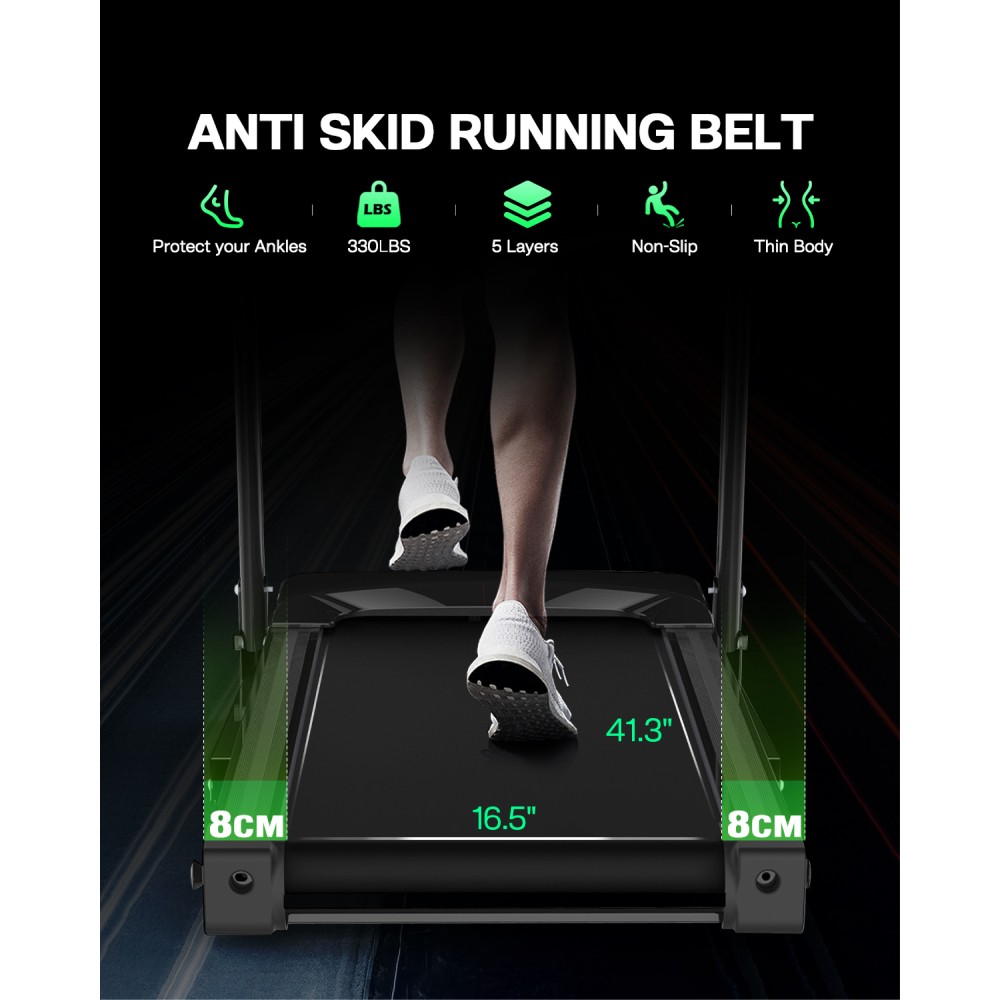 Folding Treadmill with Incline, 12 Programs, 3.5HP Motor, 330LBS Capacity