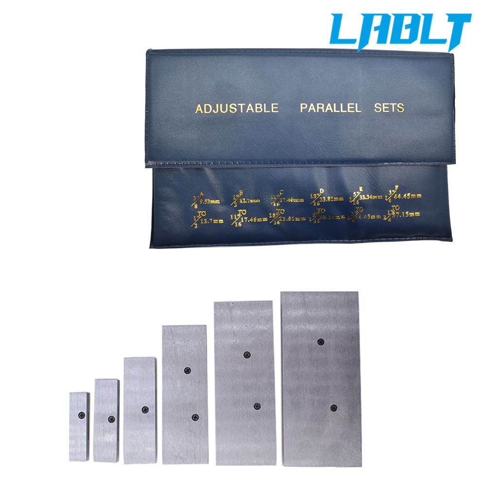 LABLT 6Pcs High Precision Adjustable Parallel 3/8"- 2-1/4" Set For inspection