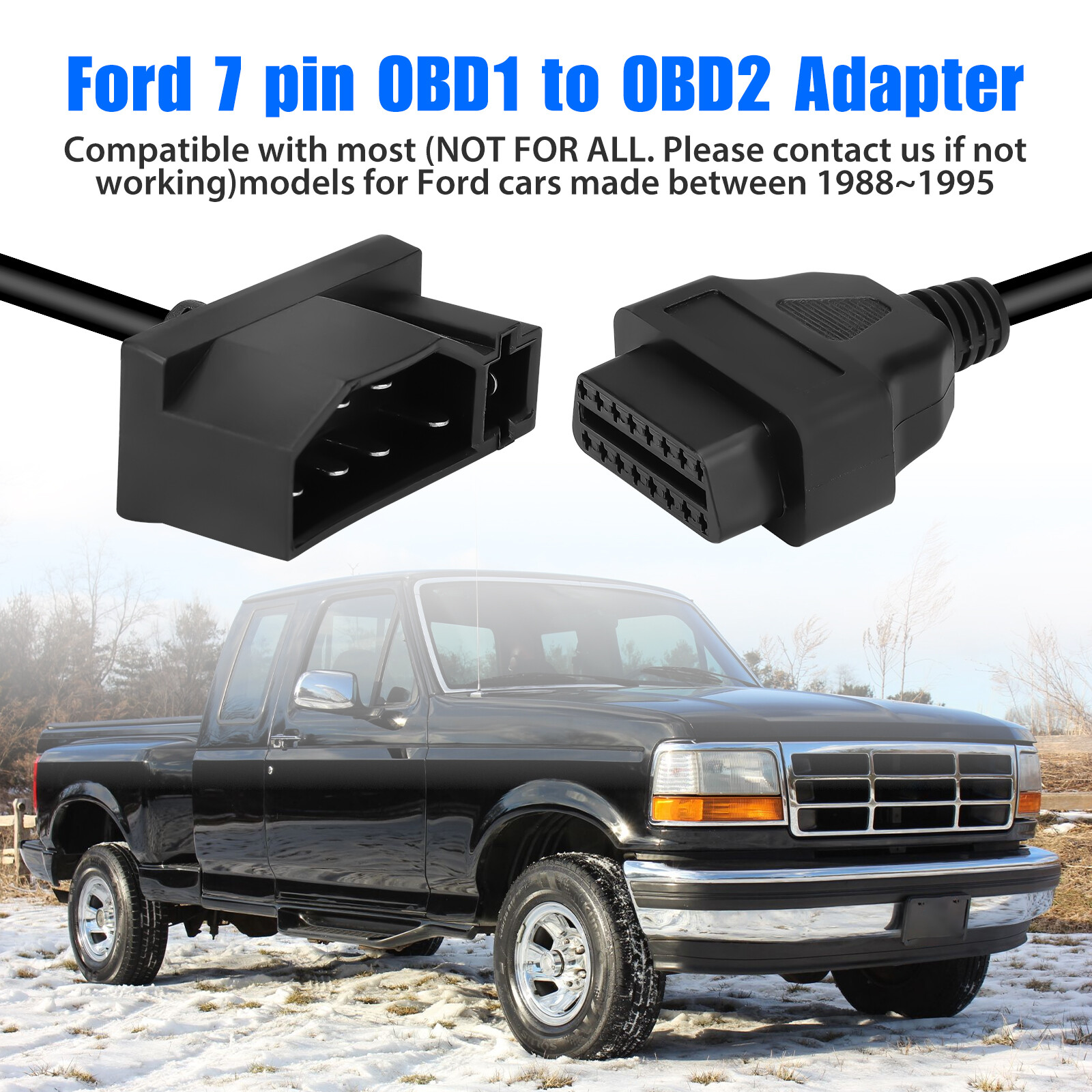 7 Pin OBD1 to 16 Pin OBD2 Convertor Adapter Cable Code Reader Scanner For Ford