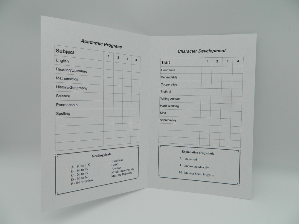 Home School Record Keeping Kit, Elementary Report Cards & Transcript Folder K-12
