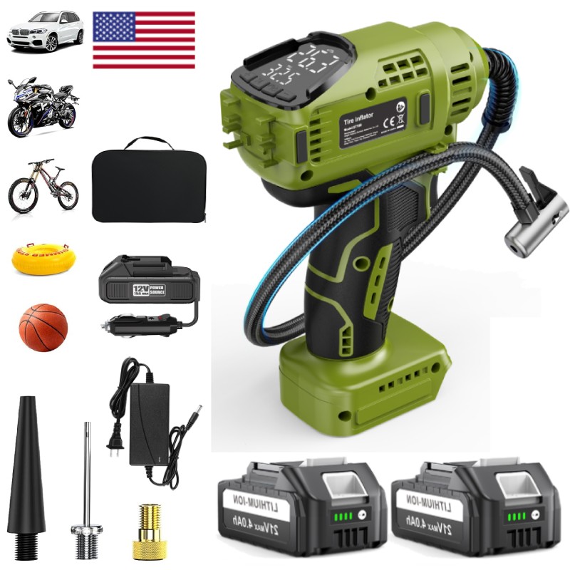 150PSI Cordless Tire Inflator Portable Air Compressor Car Air Tire Pump +Battery