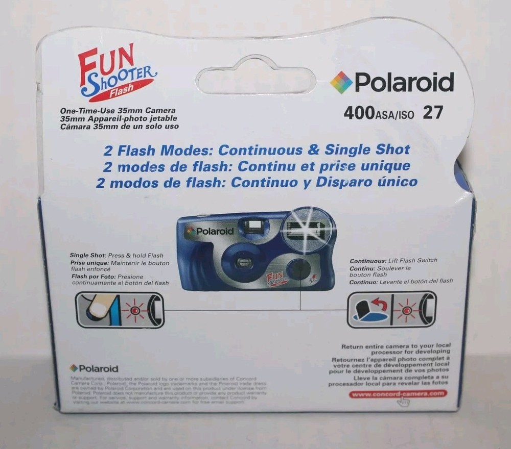 Polaroid Fun Shooter Flash Disposable Camera - Sealed In Box