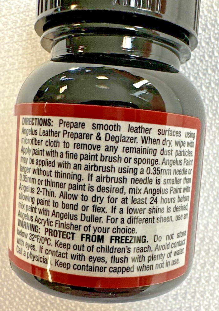 Angelus FLAT BLACK + FLAT WHITE Leather Paint - 1 fl.oz