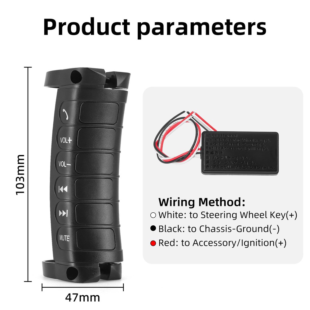 Car Remote Control Button Steering Wheel Wireless Universal For Stereo GPS DVD