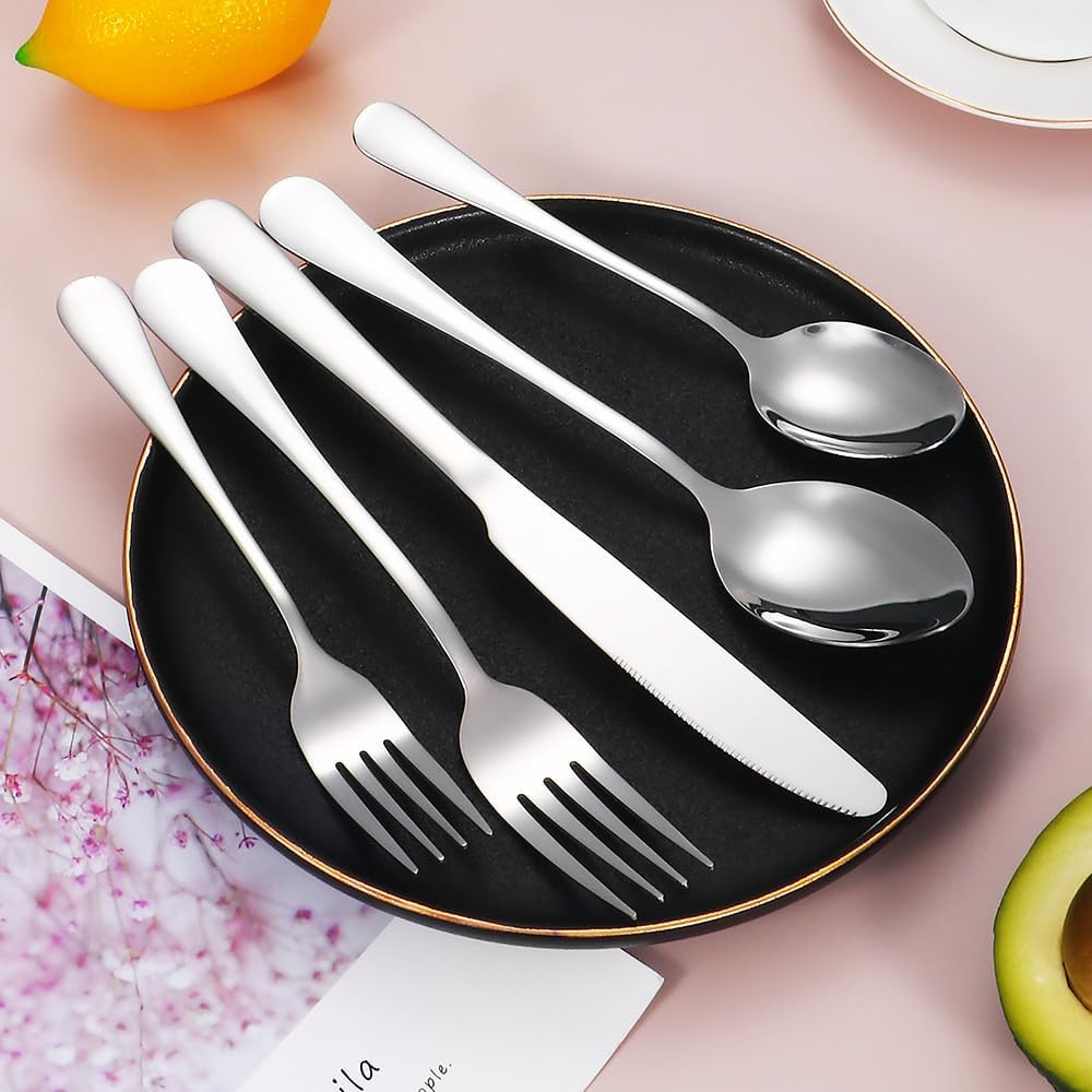 Silverware Set 50 Piece Stainless Steel Flatware Set Silverware Utensils for ...