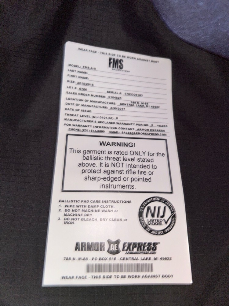 FMS-A-II Soft body armor