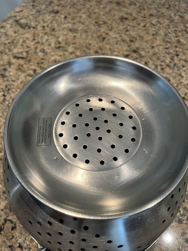 Stainless Steel Pasta Strainer Deep Kitchen Colander, Silver