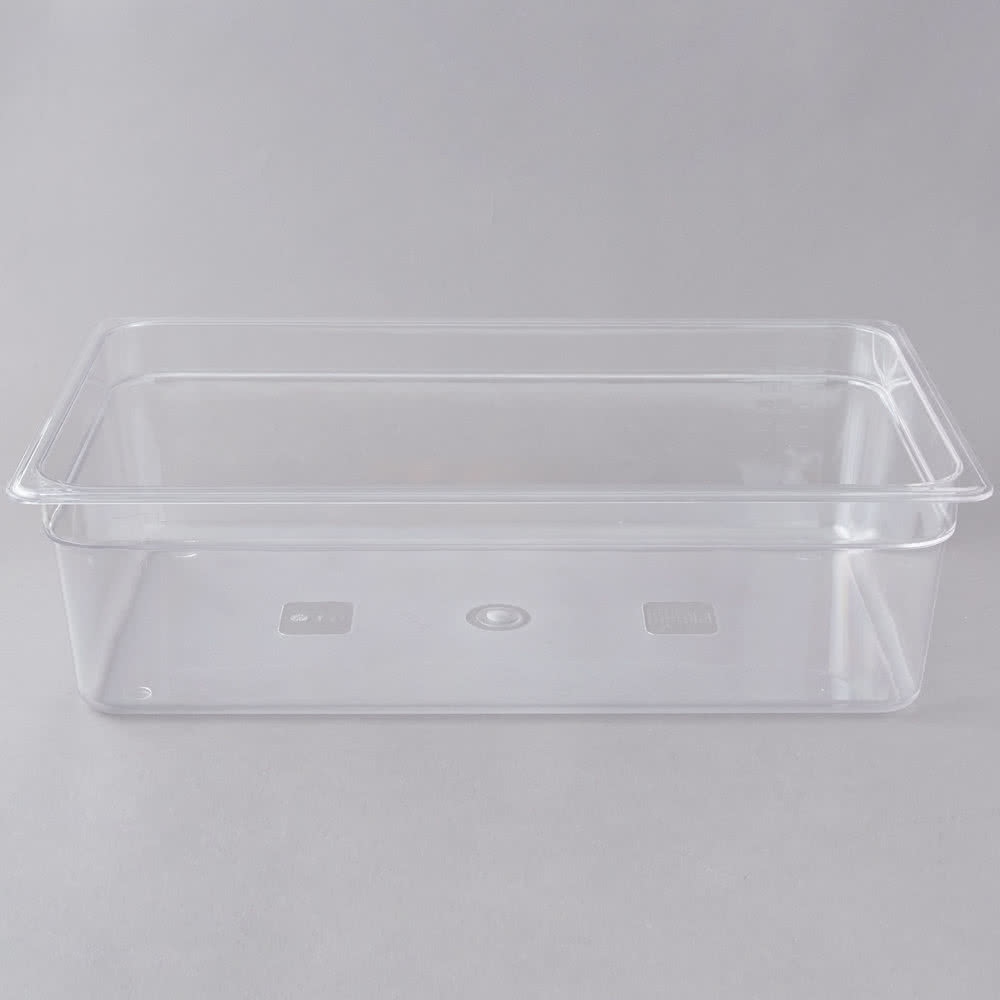 Full Size 6" Deep Clear Plastic Polycarbonate Prep Table Hotel Buffet Food Pan