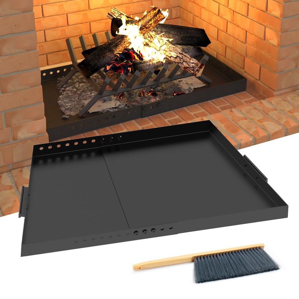 Fireplace Tray with Handles, Expandable Ash Pan for Ash Collection, Adjustabl...