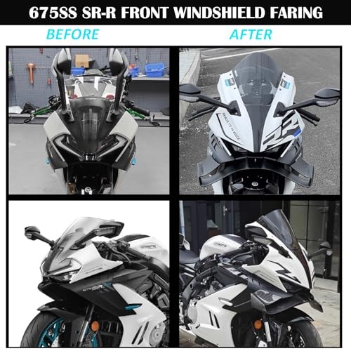 Motorcycle Windshield Wind Deflector Visor Front ONE SIZE D-Clear Windshield