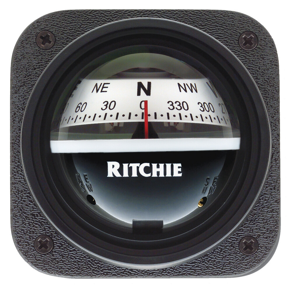 Ritchie V-537W Explorer Compass Bulkhead Mount White Dial