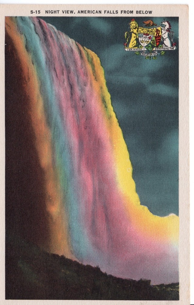 NIGHT VIEW,  AMERICAN FALLS FROM BELOW - PC2055