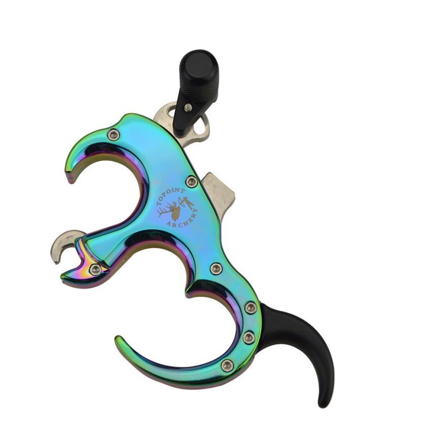 3 or 4 Finger Archery Release Aids Grip Caliper Trigger Compound Bow Target