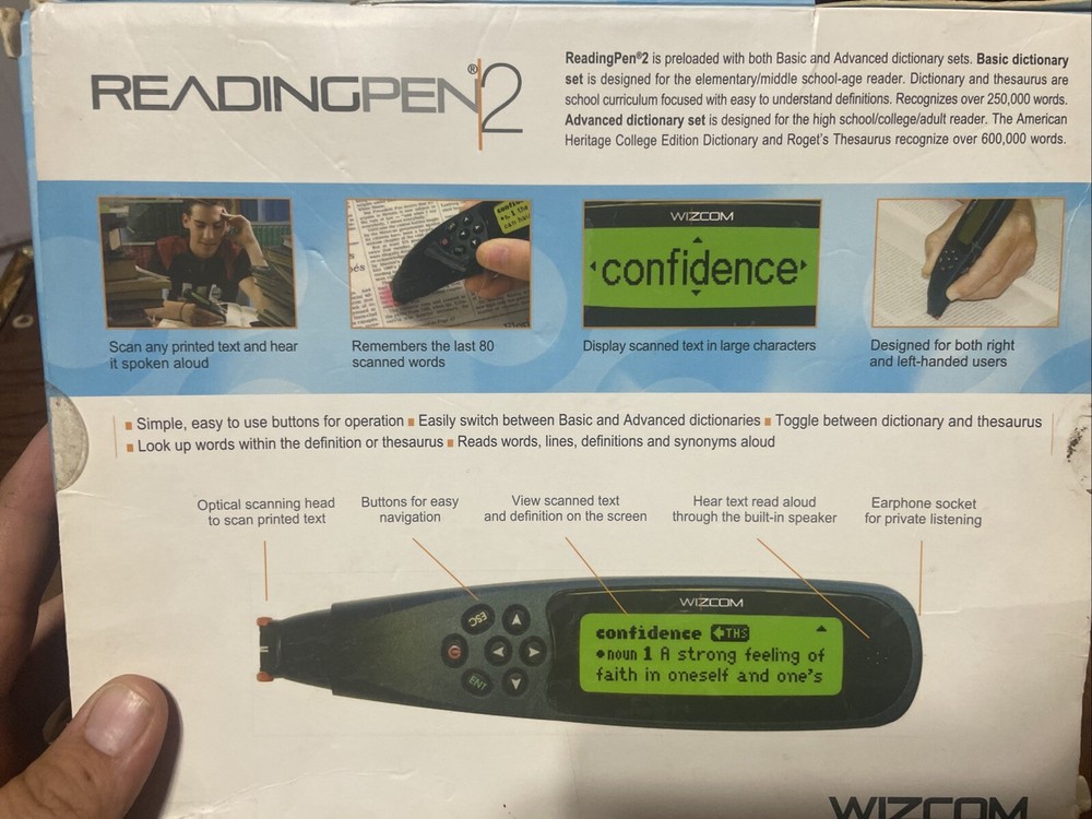 Wizcom READING PEN 2 Portable Personal Reading Assistant & Case Read description
