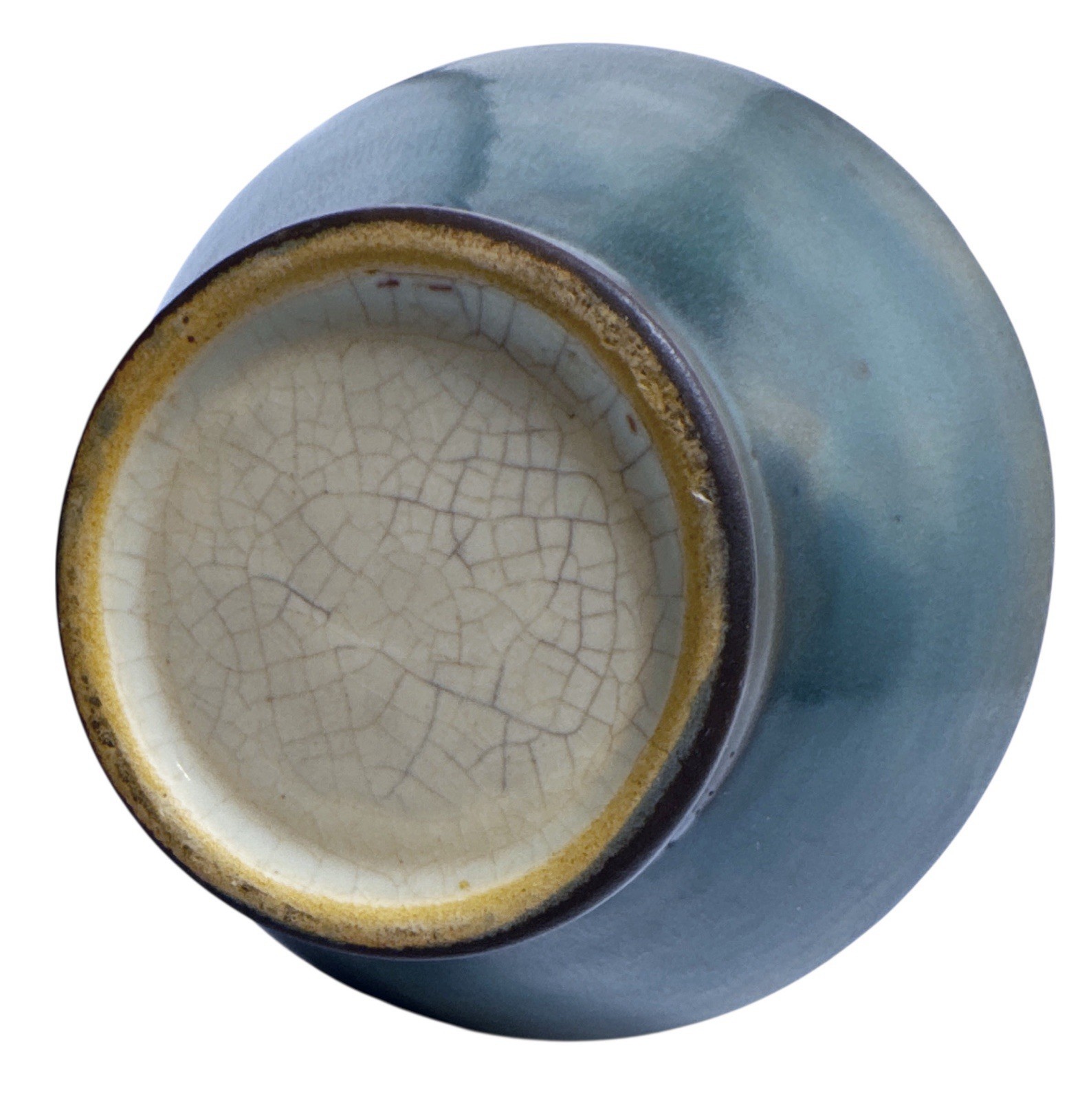 Vintage ROSEVILLE FUTURA Art Deco TELESCOPE Urn Vase #382-7 Tan/Green 7”