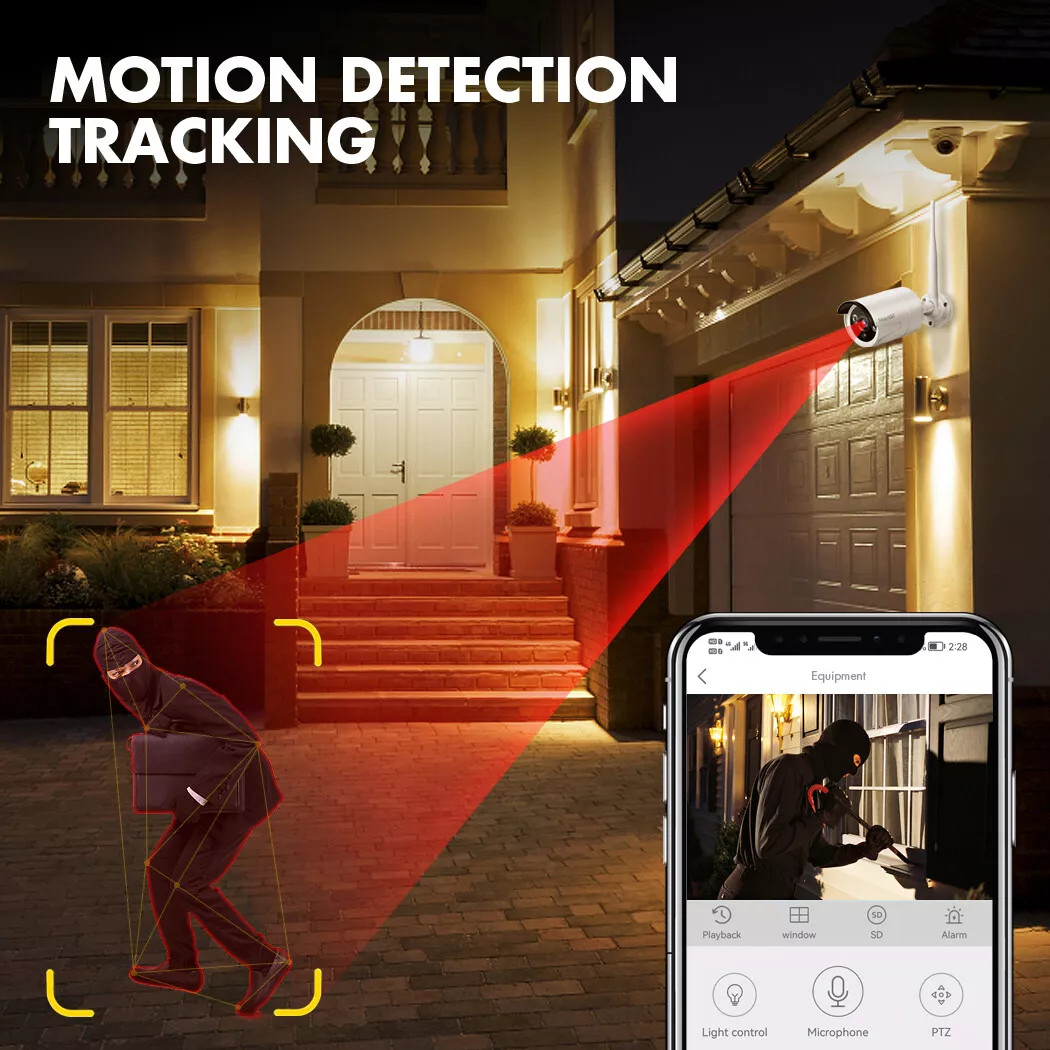 Wireless security camera system Outdoor Audio 10CH H.265+ CCTV Wifi NVR Kit