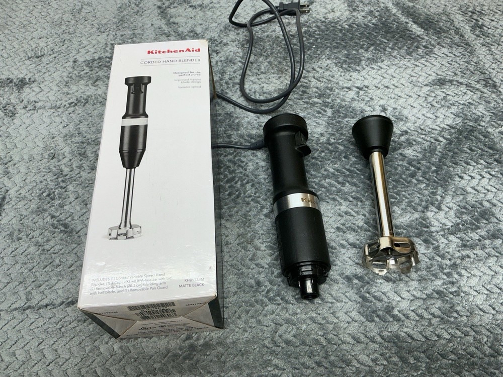KitchenAid KHBV53BM Hand Blender 180W Variable Speed Black w Box Tested