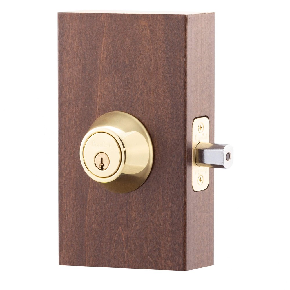 DB2410PB Single Cylinder Deadbolt, Polished Brass