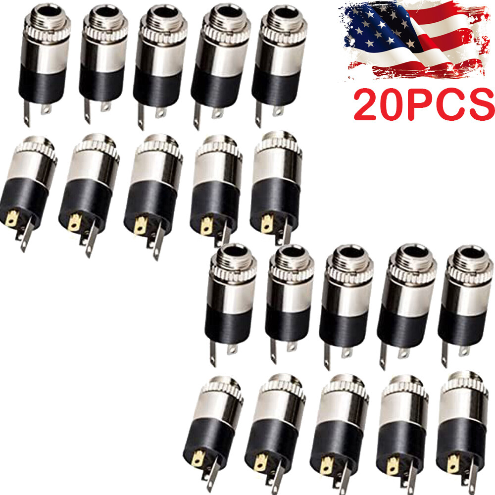 20PC 3.5mm Female Stereo Audio Jack Connector panel mount