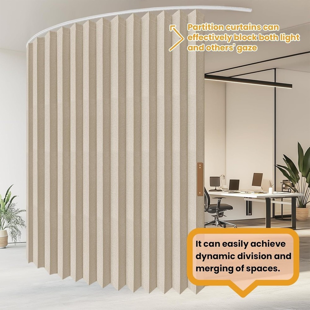 Accordion Folding Room Partition with Ceiling Track - Retractable