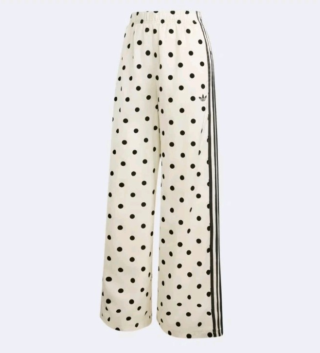 Adidas SATIN POLKA DOTS WIDE LEG PANTS XL New Nwt