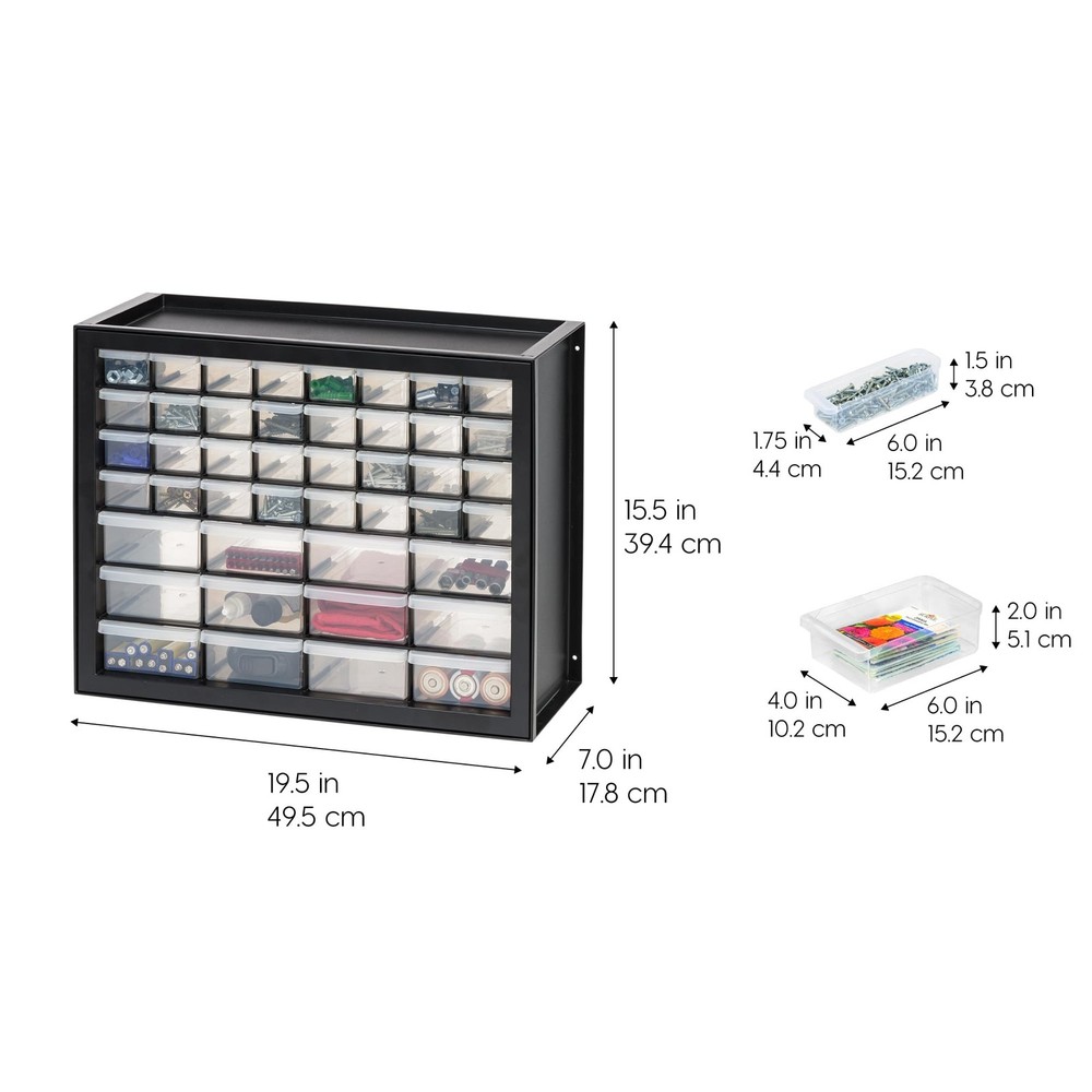 "44-Drawer Tool Organizer Cabinet for Hardware, Electronics, and Craft Storage"