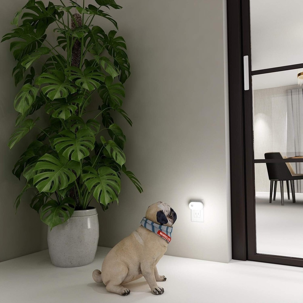 Stepless Adjustable LED Night Lights with Motion Sensor - Cold White Glow 2-Pack