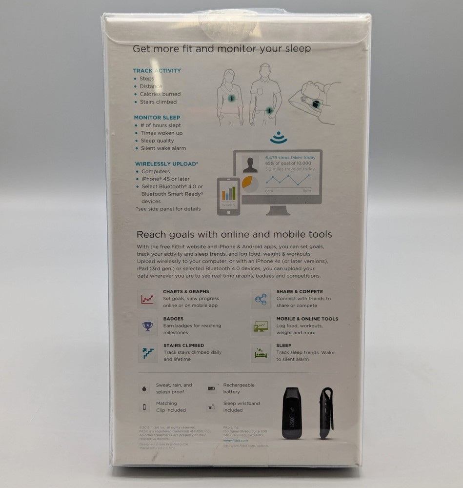 Fitbit One Wireless Activity Sleep Tracker FB103 Black FOR PARTS NOT WORKING