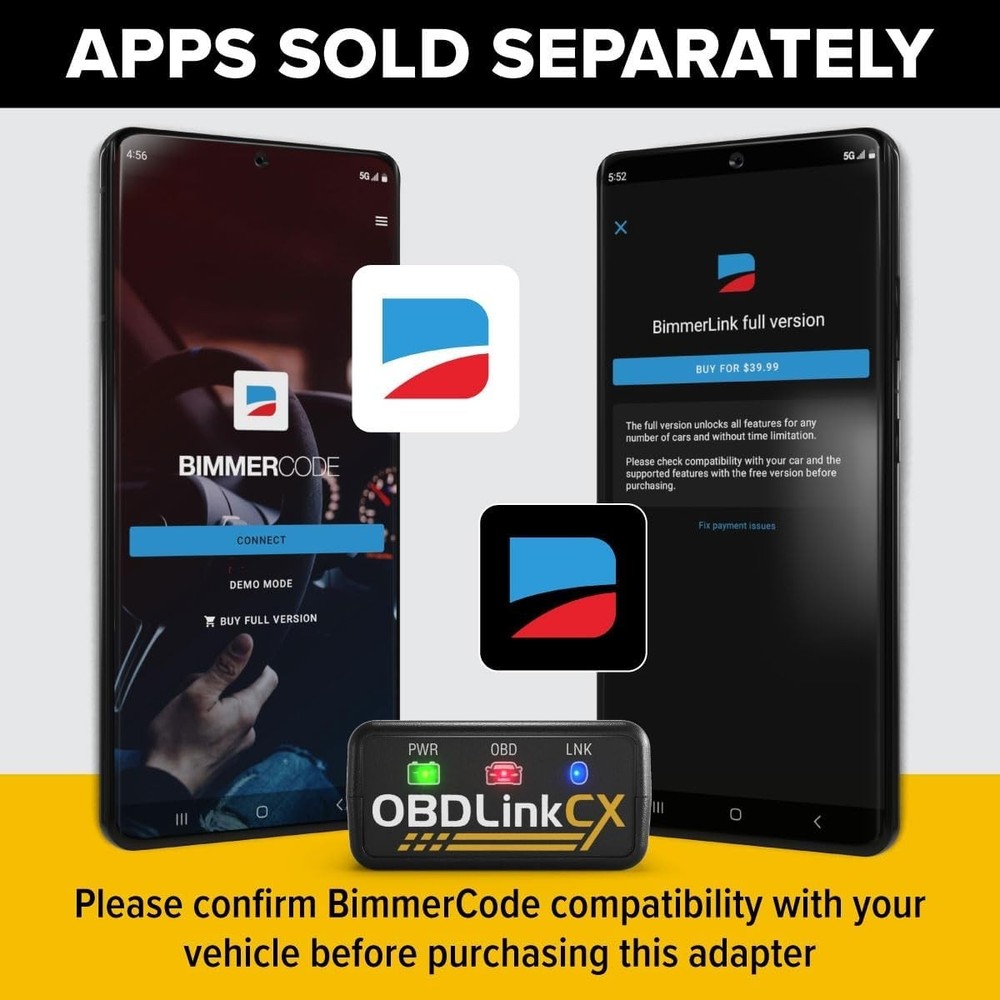 OBDLink CX Bimmercode Bluetooth OBD2 Adapter BMW Mini iOS Android
